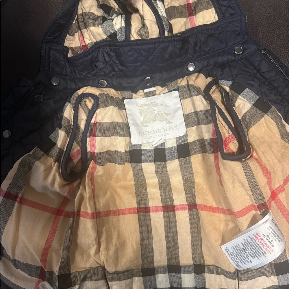 Burberry Kids Navy Quilted Puffer Jacket